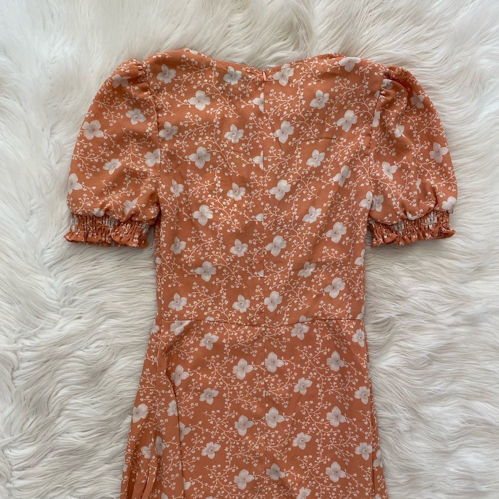 Petal & Pup Orange Floral Midi Dress - Picture 9 of 12